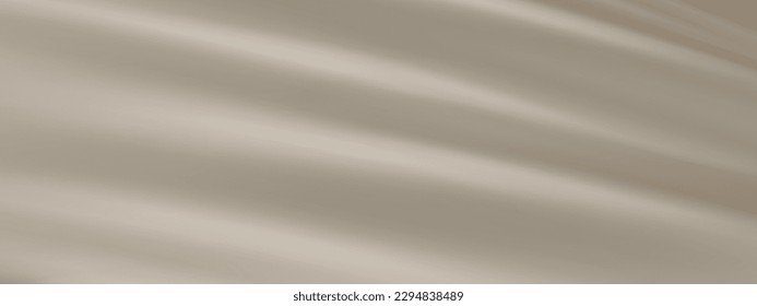 Abstract golden silk vector background. Luxury white cloth or liquid wave. Abstract or cream fabric texture background. Beige Cloth soft wave. Creases of satin, silk, and Smooth elegant cotton.