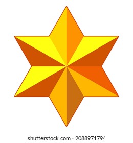 Abstract golden six-pointed star illustration