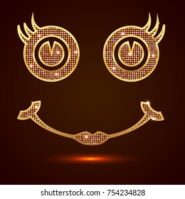 Abstract golden smiley