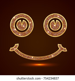Abstract golden smiley