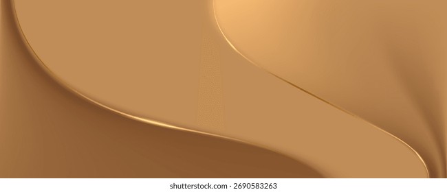 Abstract golden smooth wave background. vector illustrations