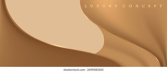 Fundo de onda suave dourado abstrato. ilustrações vetoriais