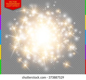 Abstract golden sparkler effect with white sparks modern design. Glow sparkling firework light. Sparkles light vector on transparent background. Christmas Concept.