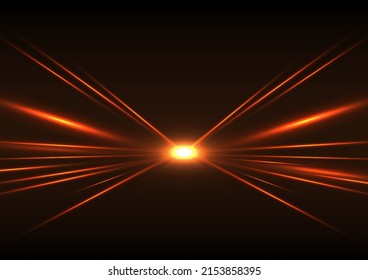 Abstrakter goldener Geschwindigkeitseffekt auf schwarzem Hintergrund, Vektorgrafik.
