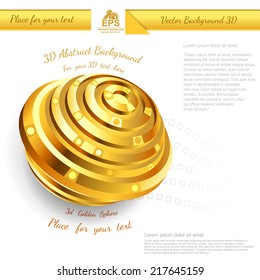 Abstract golden sphere design for your business promotional artwork