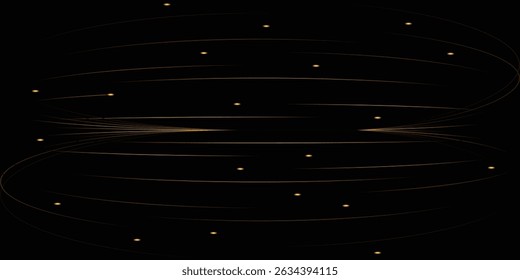 Abstract golden spiral design on black background. A mesmerizing abstract image featuring concentric golden spirals against a deep black backdrop.