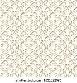 Abstract golden squared illustration. 3d geometric seamless pattern with ornament. Template art deco design for web page, textures, card, poster. Modern stylish luxury background with repeating.