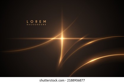 Abstract golden star glow with lines