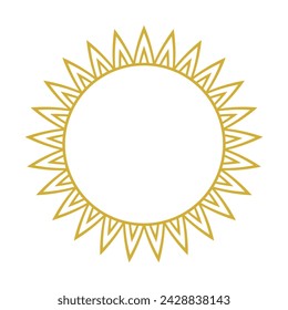 Abstract Golden Sun Frame Vector Illustration