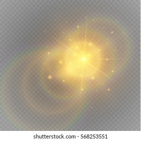 Abstract Golden Sun Lens Flare