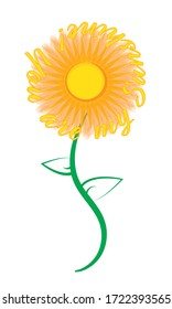 Abstract golden Sunshine flower on a white background