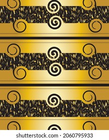 Abstract golden swirl design with grunge elements