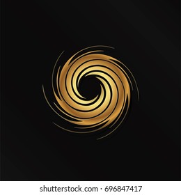 Abstract Golden Swirl Image. Concept Of Hurricane