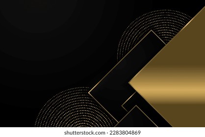 Resumen de diseño de plantillas doradas de diseño de arte decorativo con decoración geométrica y simple. Superposición de la ilustración para el fondo de la plantilla. Vector