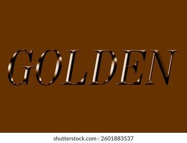Abstract Golden Text Effect Design Brown Background