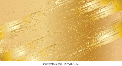 Abstract golden texture with diagonal brush strokes, grunge-style distressed effect, perfect for luxury backgrounds, artistic designs, and modern aesthetics
