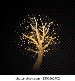 Abstract golden tree sparkle