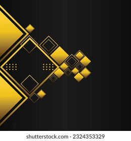 Resumen del diseño del triángulo dorado sobre fondo negro. 
