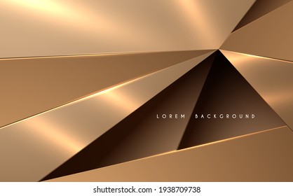 Abstract golden triangle shapes background