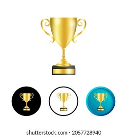 Abstract Golden Trophy Icon Illustration