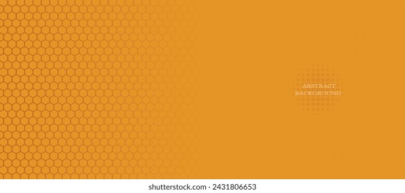 Abstract golden vector banner with hexagon grid. Seamless pattern background	