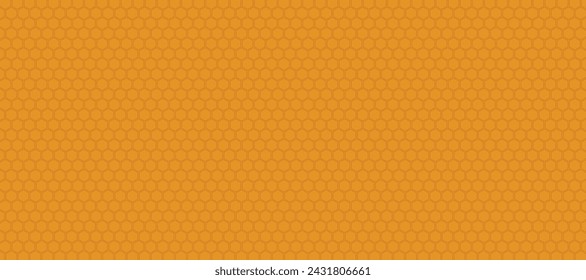 Abstraktes goldenes Vektor-Banner mit Sechseck-Raster. Nahtloser Musterhintergrund	