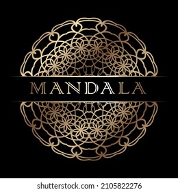 Abstracto vector dorado, ornamento geométrico decorativo, mandala negra y dorada. Diseño de vectores