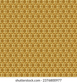 Abstract golden vector geometric seamless pattern. Traditional oriental ornament with outline stars, mesh, grid, flower silhouettes. Elegant repeat geo design.