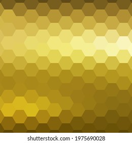 Abstract golden vector hexagon background, festive template design