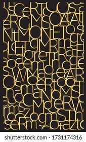 Abstract golden vector letters background pattern for design.