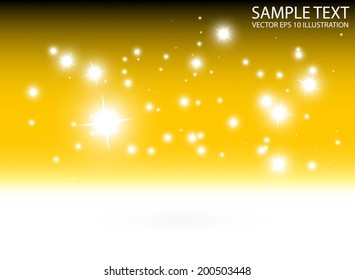 Abstract golden vector shiny background template - Vector sparkling gold dawn background illustration