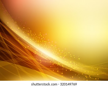Abstract Golden Vector Waves Background. Vector Illustration