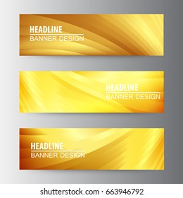 Abstract Golden Vector Web Banner Design Background ,header Templates Design.