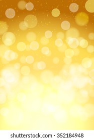 abstract golden vertical background with bokeh effects. vector illustration