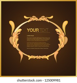 Abstract golden vintage ornamental text box frame design vector