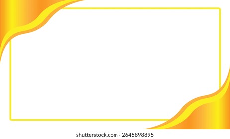 Abstract golden wave and curve design on a yellow and orange background, ideal for business cards, banners, or decorative wallpaper