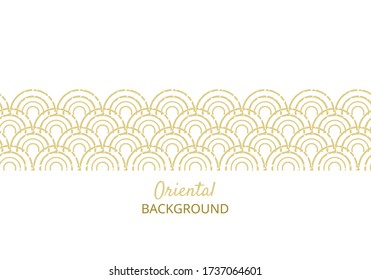 Abstract golden wave on background vector illustration. Oriental style.