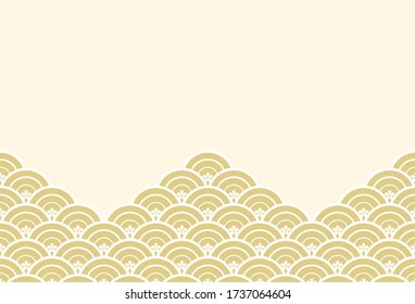 Abstract golden wave on background vector illustration. Oriental style.