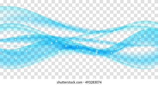 Abstract Golden Wave on Transparent Background. Vector Illustration. EPS10