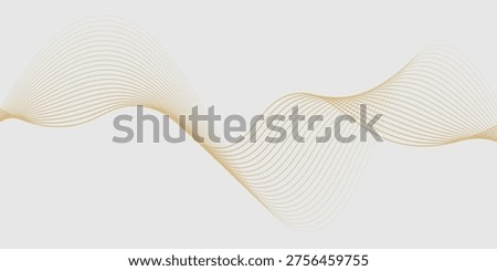 Abstract golden waves on grey background