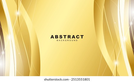 Abstract golden wavy background vector