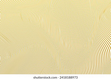 fondo abstracto de líneas onduladas doradas. Ilustración del vector