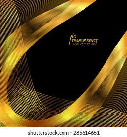 Abstract golden wavy lines elegant background design