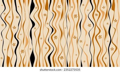 Abstract Golden Wavy Lines Seamless Pattern. 
Used For Fashion Print, Wrapping Paper, Fabric Etc.abstract Pattern Collections