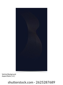 Abstract golden wavy shiny golden decorative lines on vertical background 88
