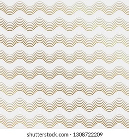 Abstract Golden Wavy Stripes Background 