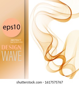 
Abstract golden wavy wave background. Brochure template design, banner.