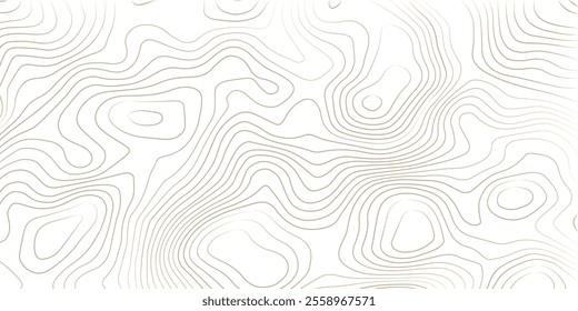 Abstract golden and white topographic contours lines of mountains. Topography map art curve drawing. vector illustration.