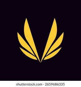 Abstractas logotipo de las alas doradas, que simboliza la libertad, la victoria y la aspiración.