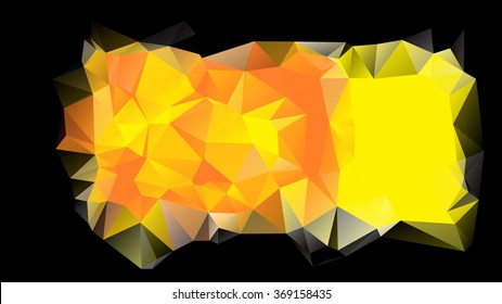 Abstract golden yellow background consisting of triangles. Vector art.